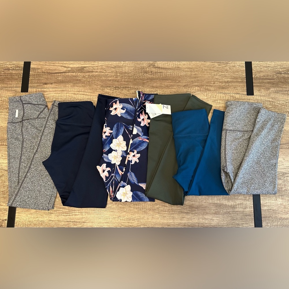 6 Zella Leggings Live in Cropped Floral Blue Green Grey Some New Size Small